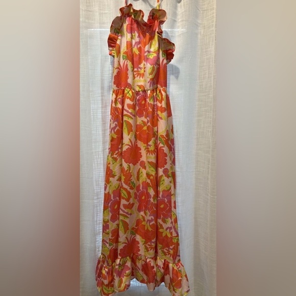 CK Bradley Women’s Large Dove Maxi Dress in Falconer Sunburst Halter NO BELT - Picture 6 of 15